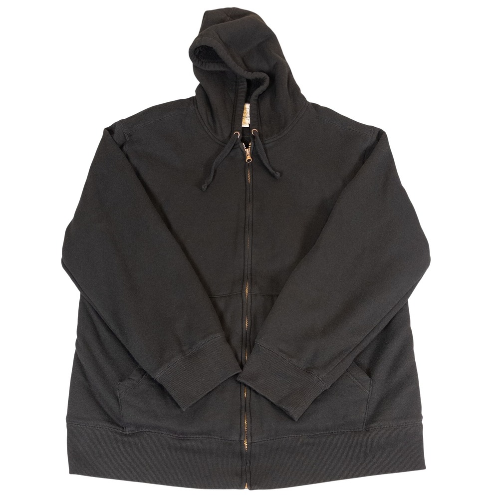 Weatherproof Vintage Mens XXL Black Sherpa Lined Full Zip Hoodie Sweatshirt